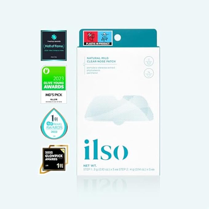 ilso NATURAL MILD CLEAR NOSE PATCH/BLACKHEAD REMOVER FOR NOSE/TARGETS PORES & PIMPLES/FACIAL SKIN CARE/DERMATOLOGIST APPROVED/KOREAN SKIN CARE TO ABSORB ACNE NOSE GUNK (5 PCS) - Image 2